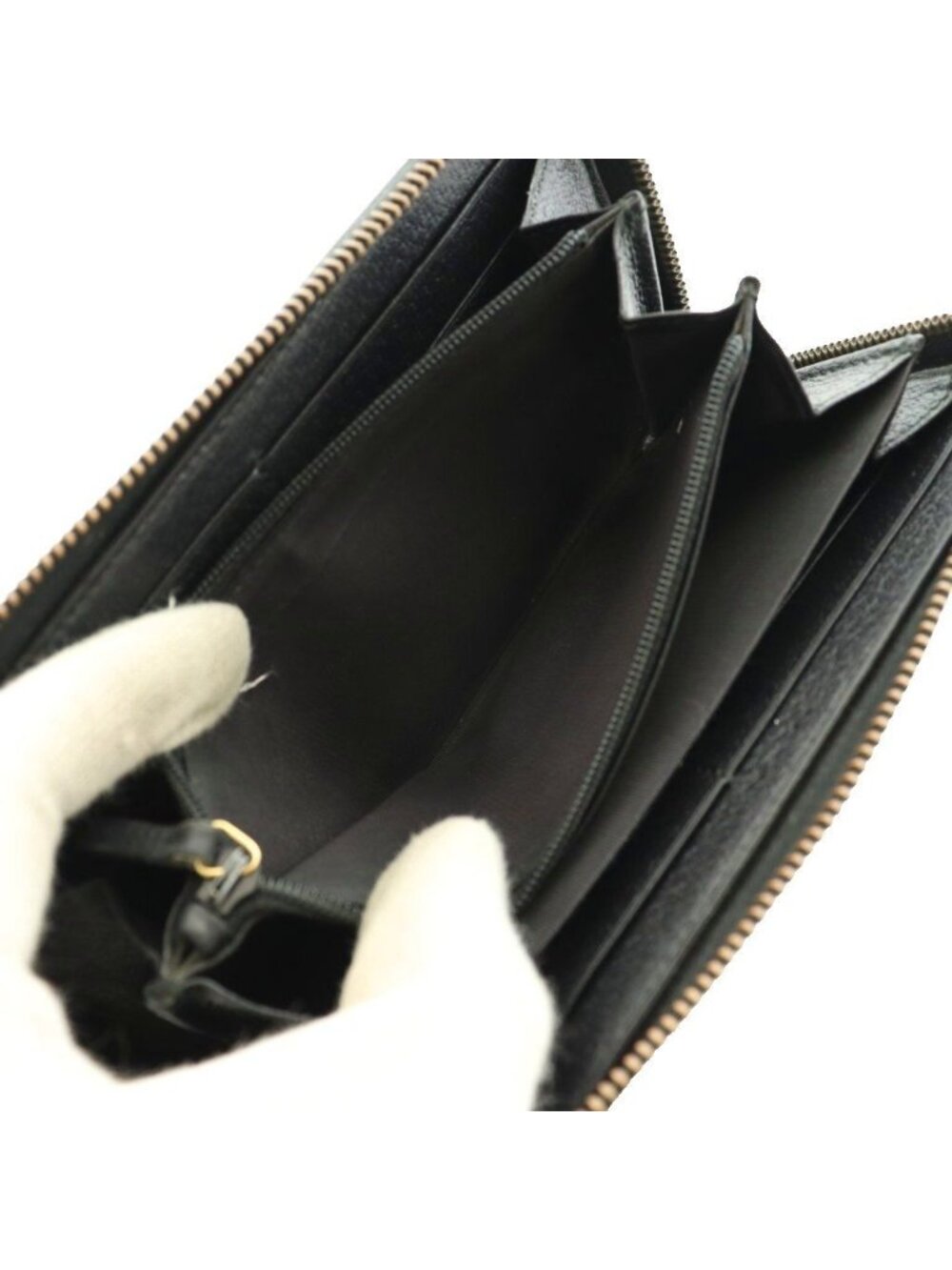 Gucci GG Marmont Zip Around Wallet Leather Logo Black - Picture 6 of 9